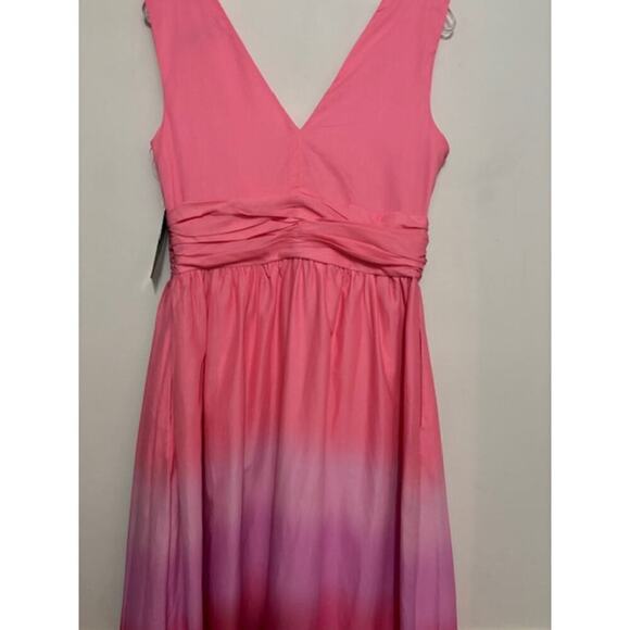 Taylor Maxi Dress Womens 12 V-Neck Sleeveless Ombre Pockets Coastal Cruise NWT - Picture 4 of 8